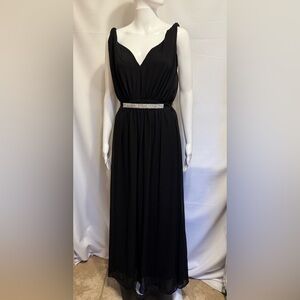 Express Black Pleated Maxi Gown Halter Sleeveless